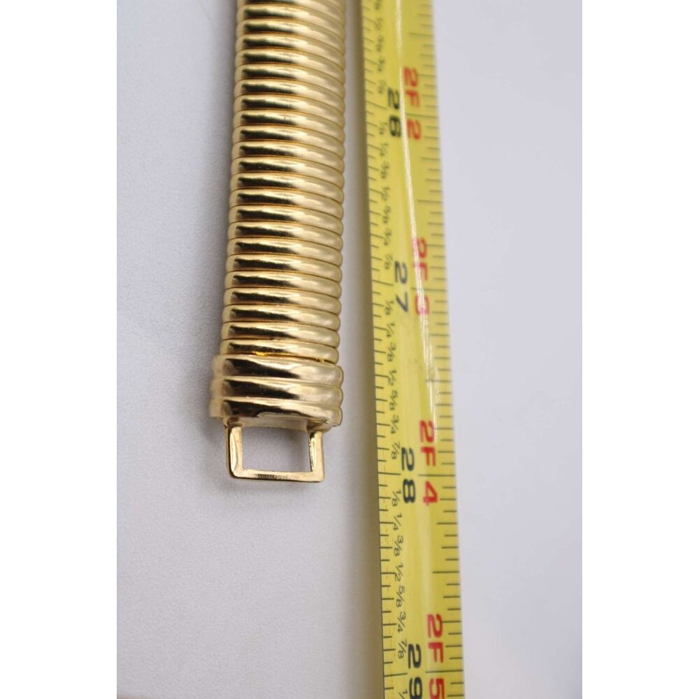 Vintage Gold Cobra Dress Belt Buckle Ribbed Elastic Stretchy Waistband Size S-M - Picture 6 of 9
